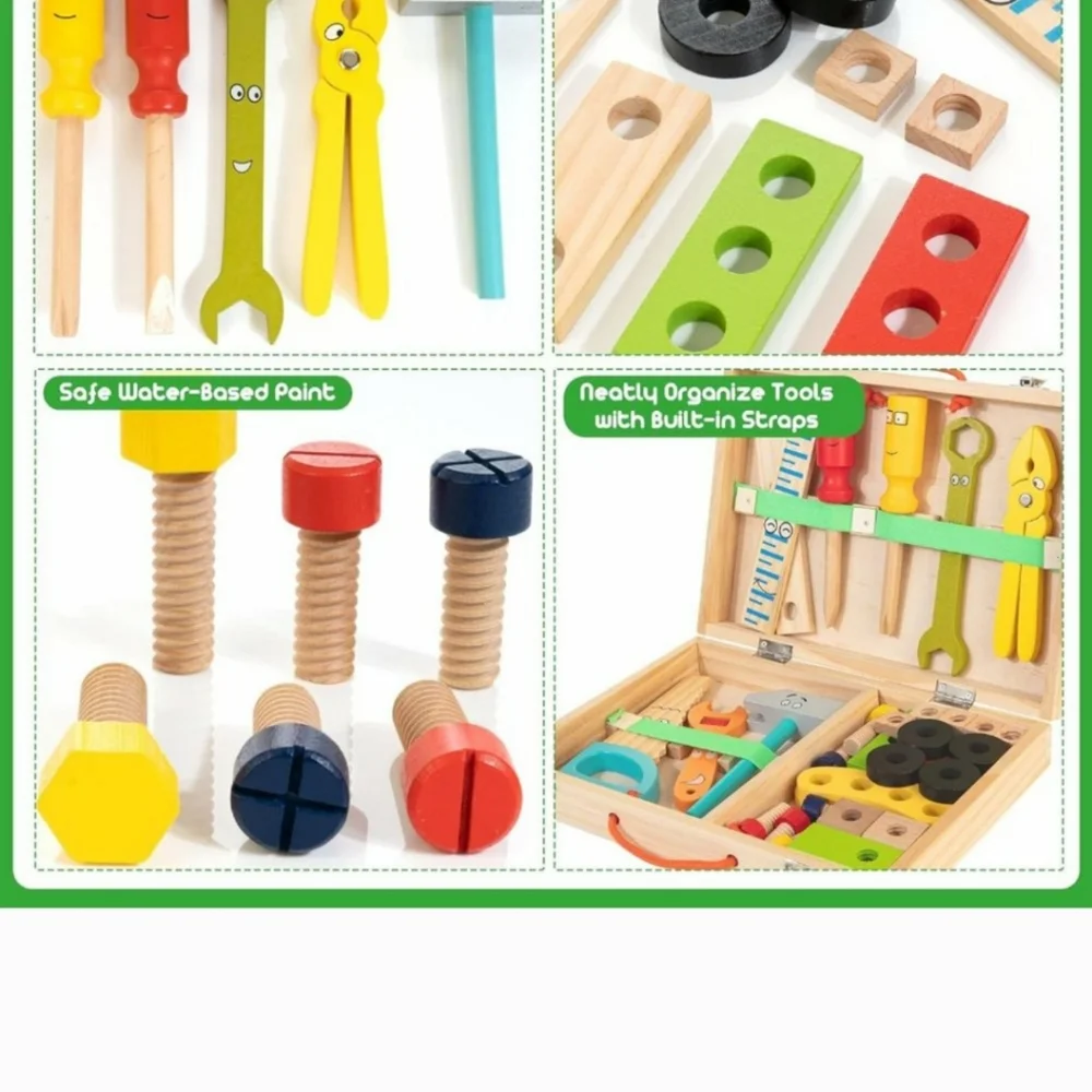 Wooden Toolbox Construction STEM Set